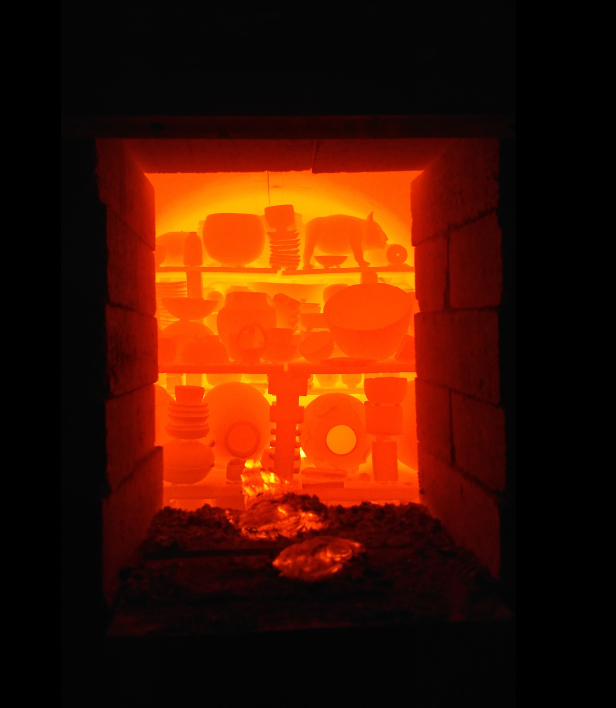Four à bois incandescent